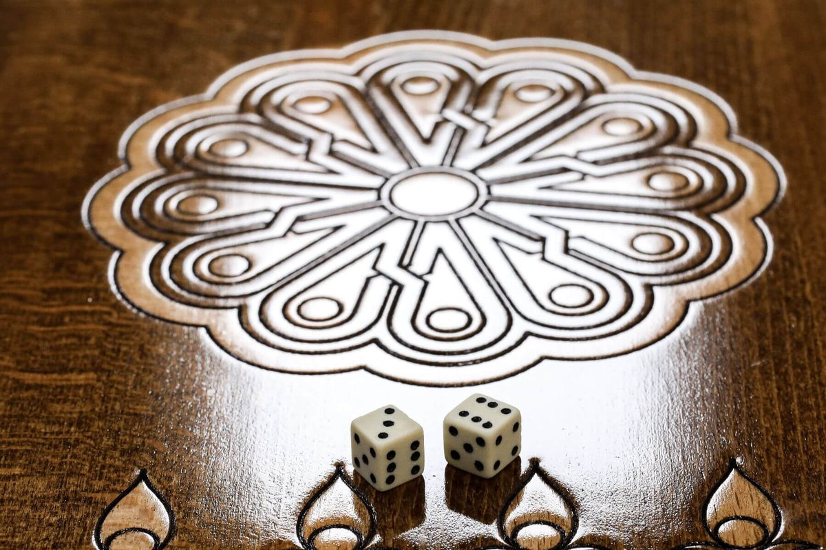 Plateau Backgammon Art Rococo Dés