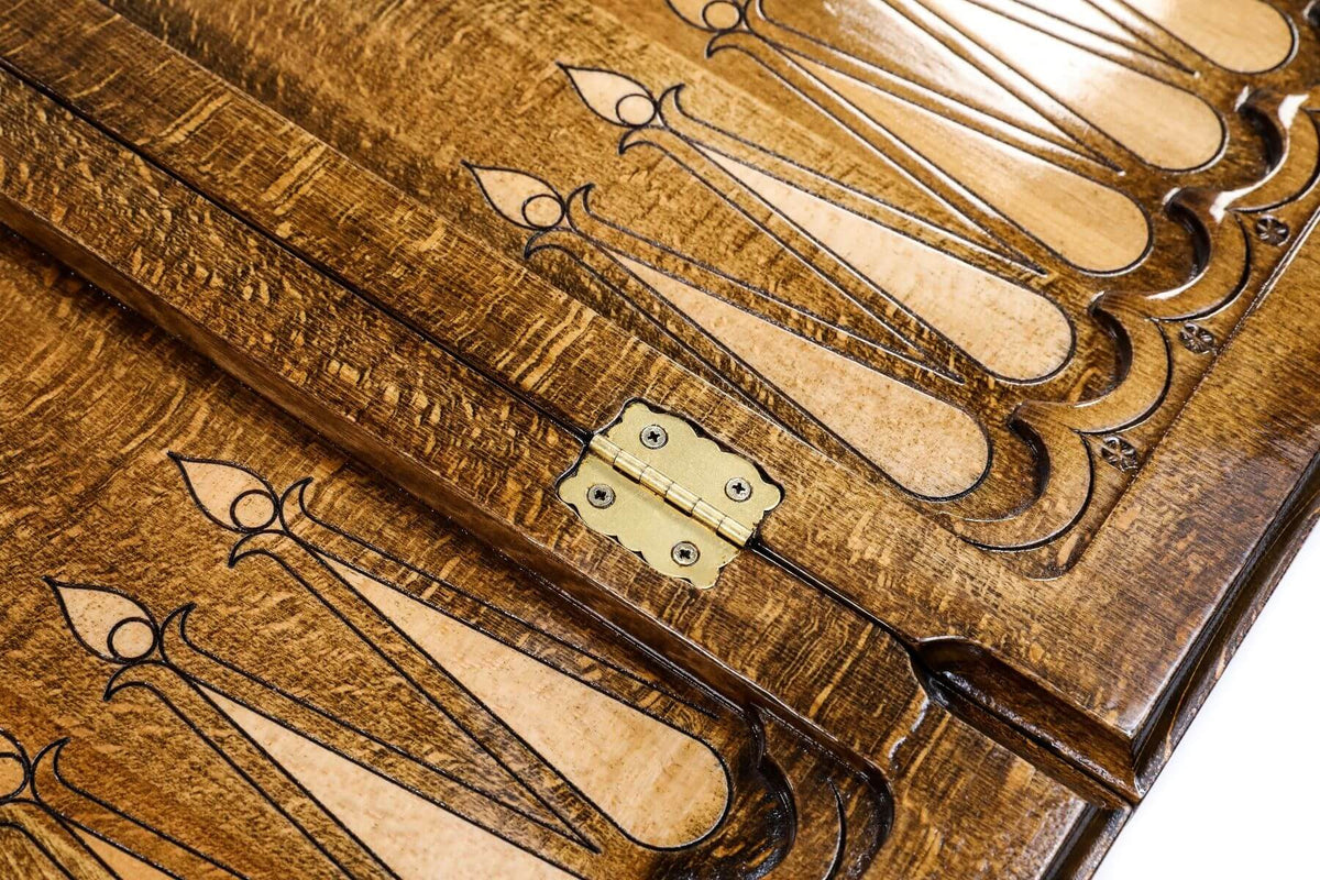 Plateau Backgammon Art Rococo en Bois de Hêtre