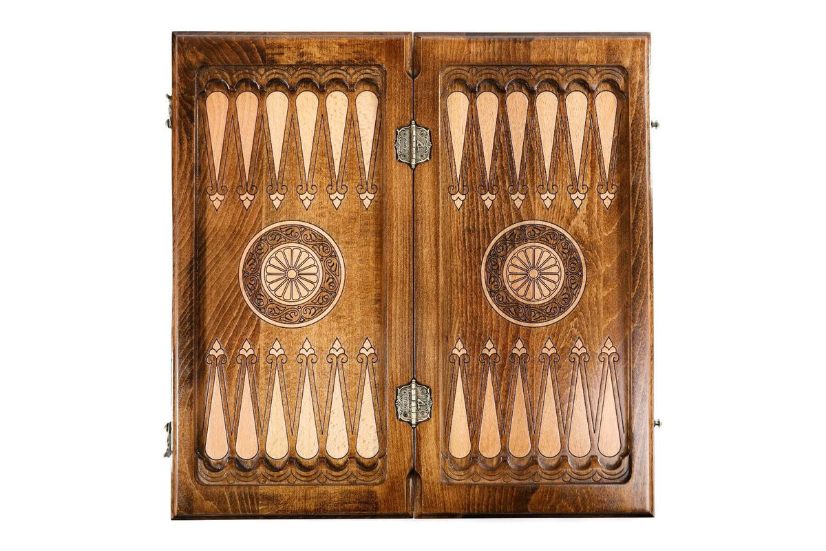Plateau de Backgammon Artisanal Pions Adverses