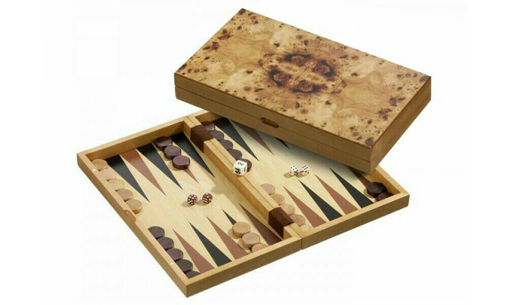 Jeu De Backgammon En Bois Wengé Et Noyer – Avec Loupe – Neuf 2024