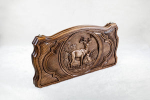 Plateau de Backgammon Cerf de Luxe en Bois