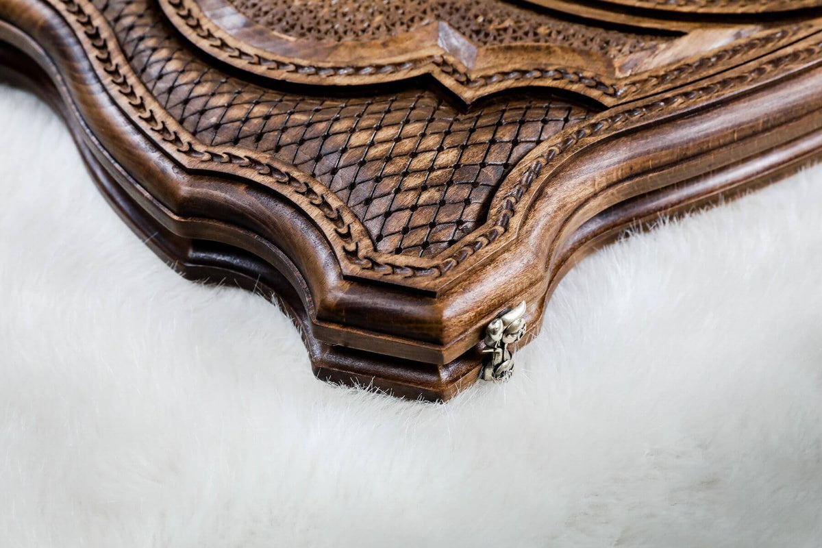 Plateau de Backgammon Cerf de Luxe Pions Blancs