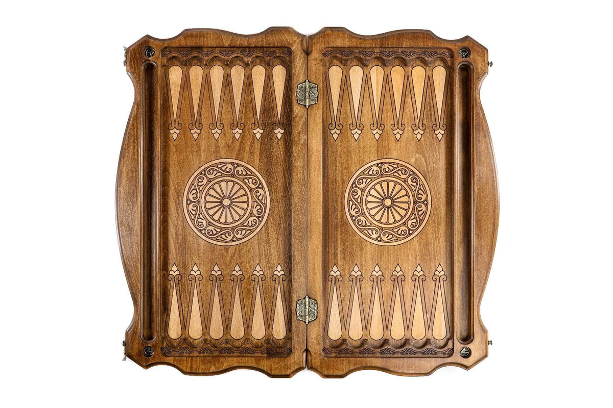 Plateau de Backgammon avec Cerf et Motifs Arméniens