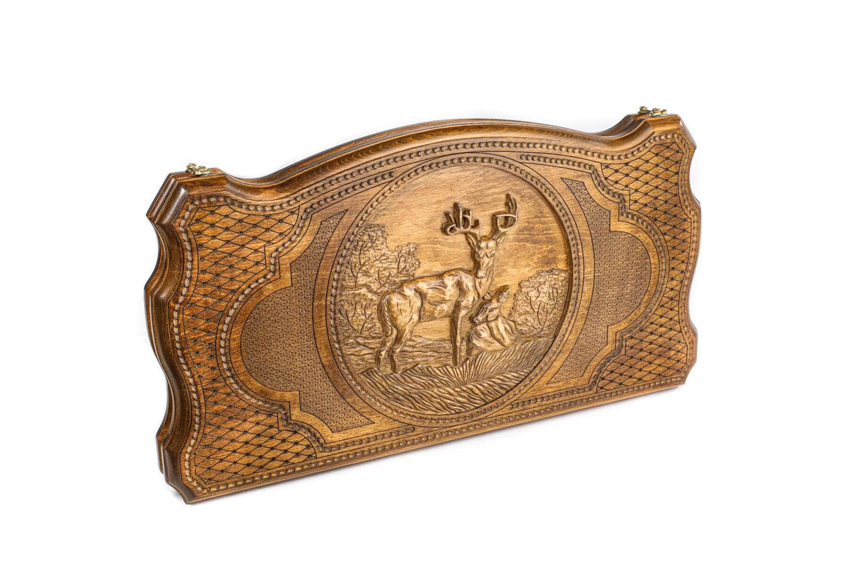 Plateau de Backgammon avec Cerf Portable