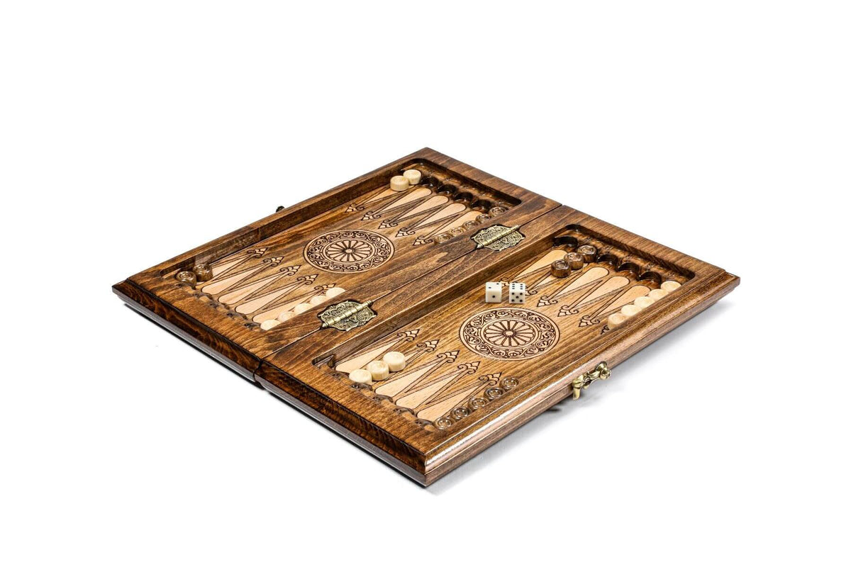 Plateau de Backgammon Classique Pions Adverses