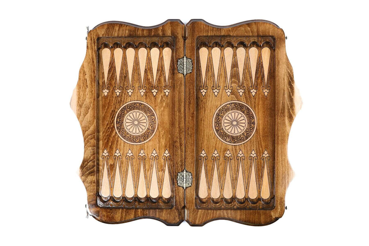 Plateau de Backgammon Église en Bois de Hêtre