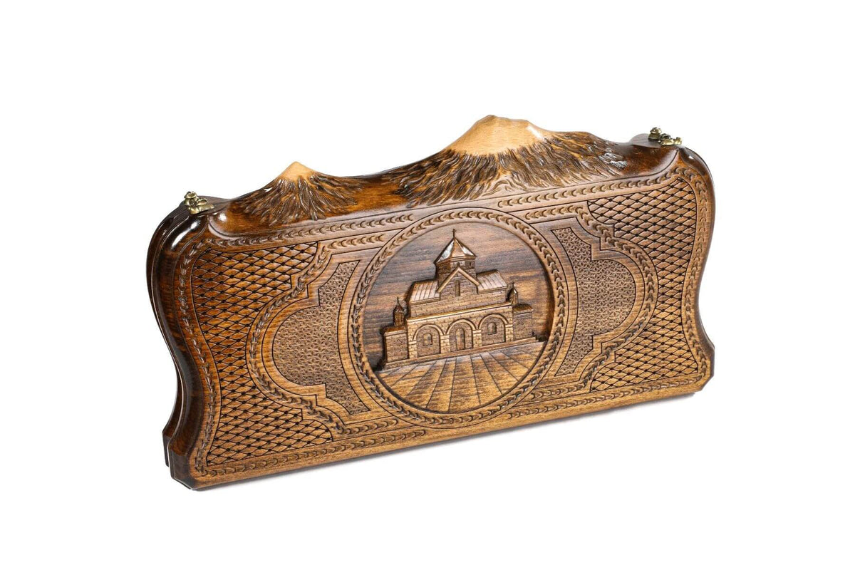 Plateau de Backgammon Église Montagne