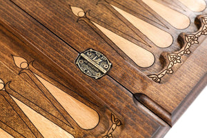 Plateau Backgammon Loup en Hêtre