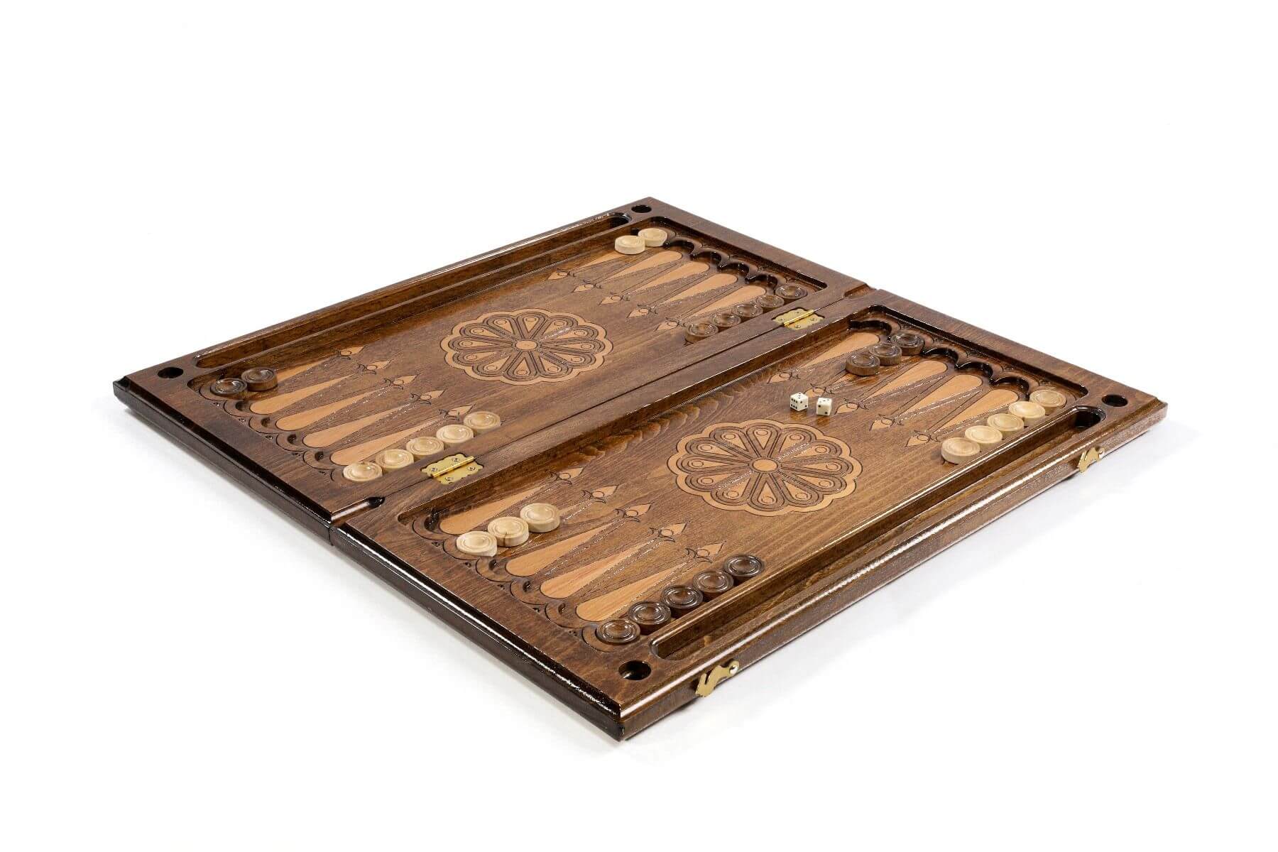 Backgammon Rouge en Marquetterie Backgammon Rouge en Marquetterie