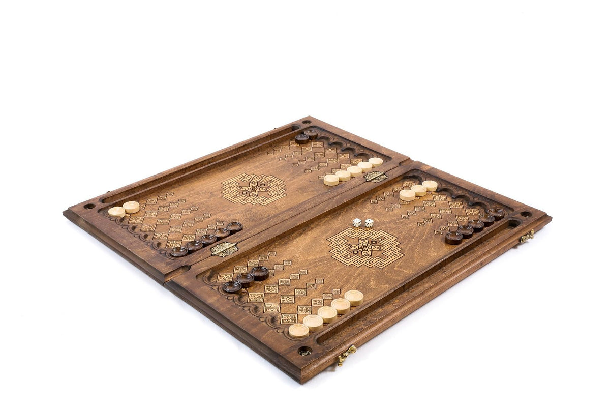 Plateau de Backgammon Mosaïque en Bois