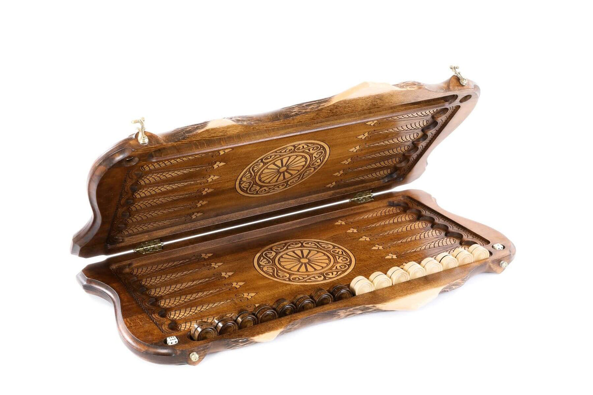 Plateau de Backgammon avec Paysage Naturel Pliable