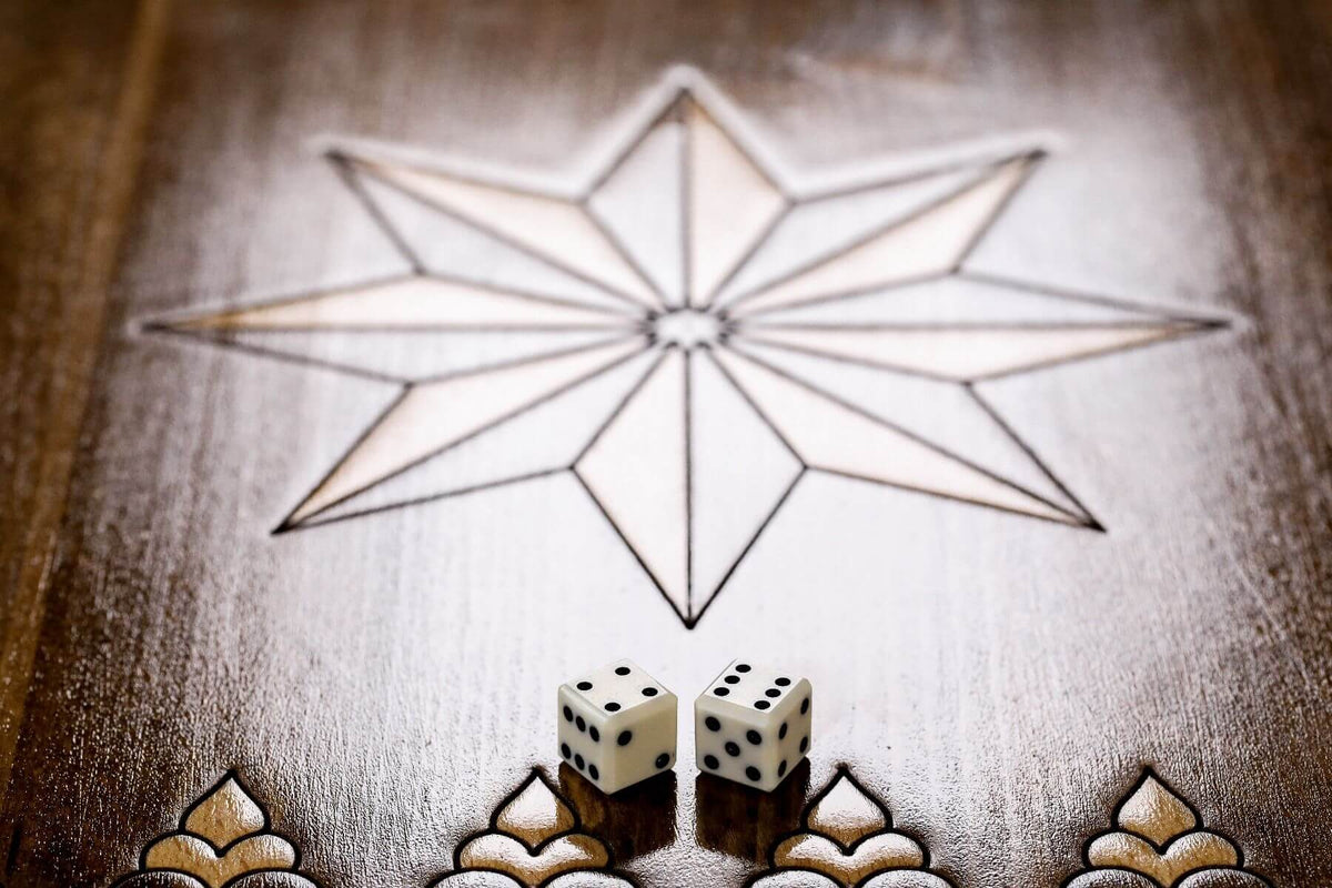 Plateau de Backgammon Octagramme Dés