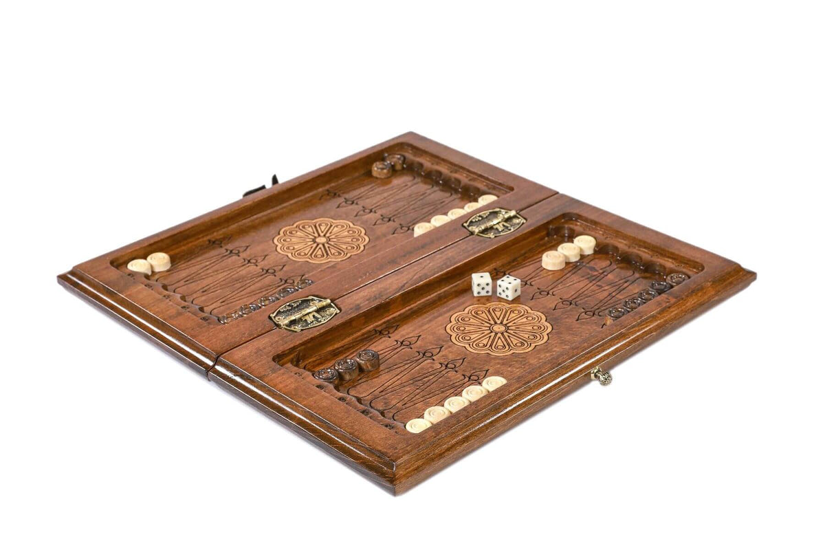 Plateau de Backgammon Orné Pions