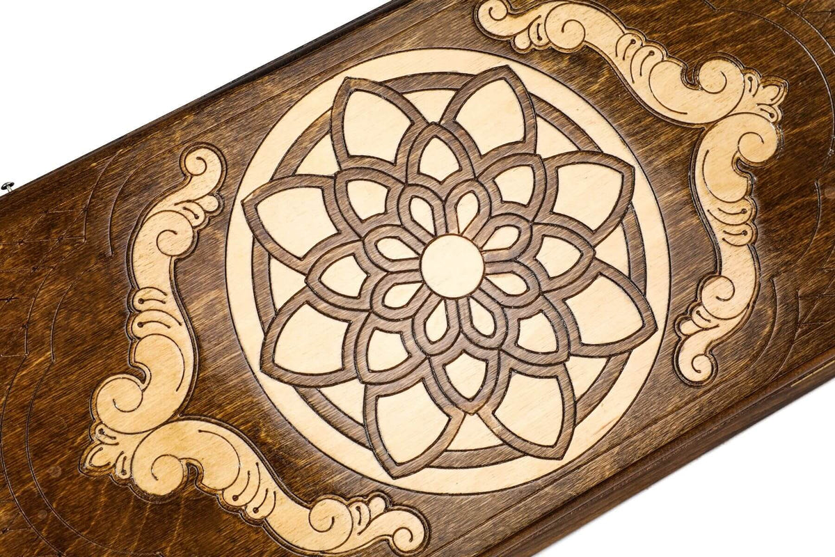 Plateau Backgammon Ornementé Hêtre