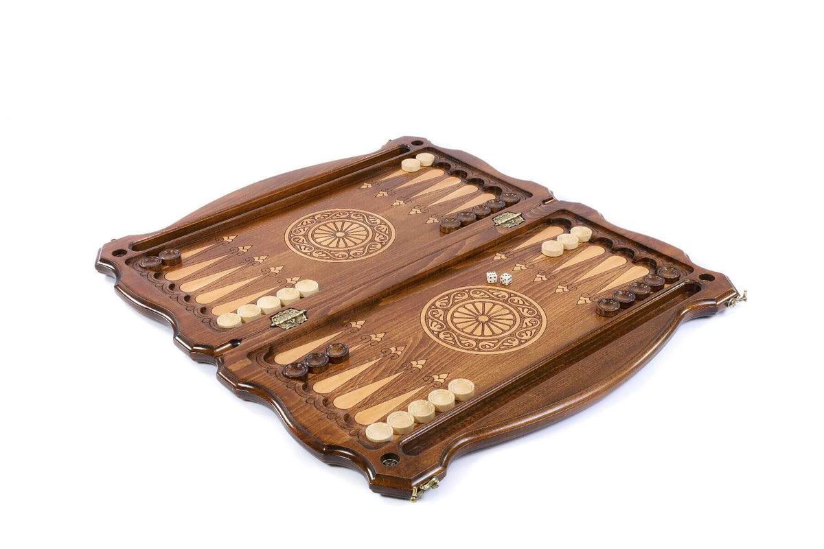 Plateau de Backgammon Pharaon Pions Noirs