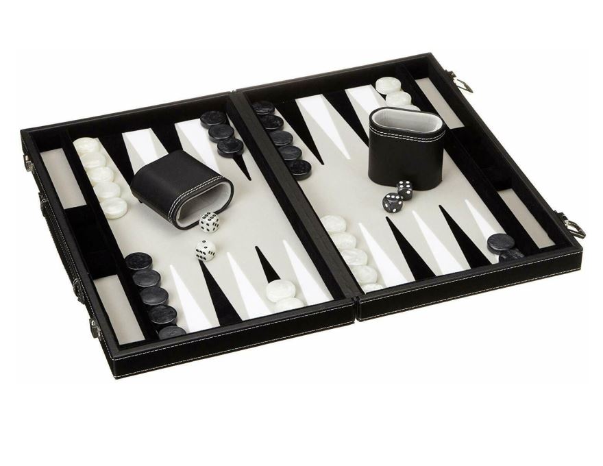 Plateau de Backgammon Reykjavik Noir et Blanc