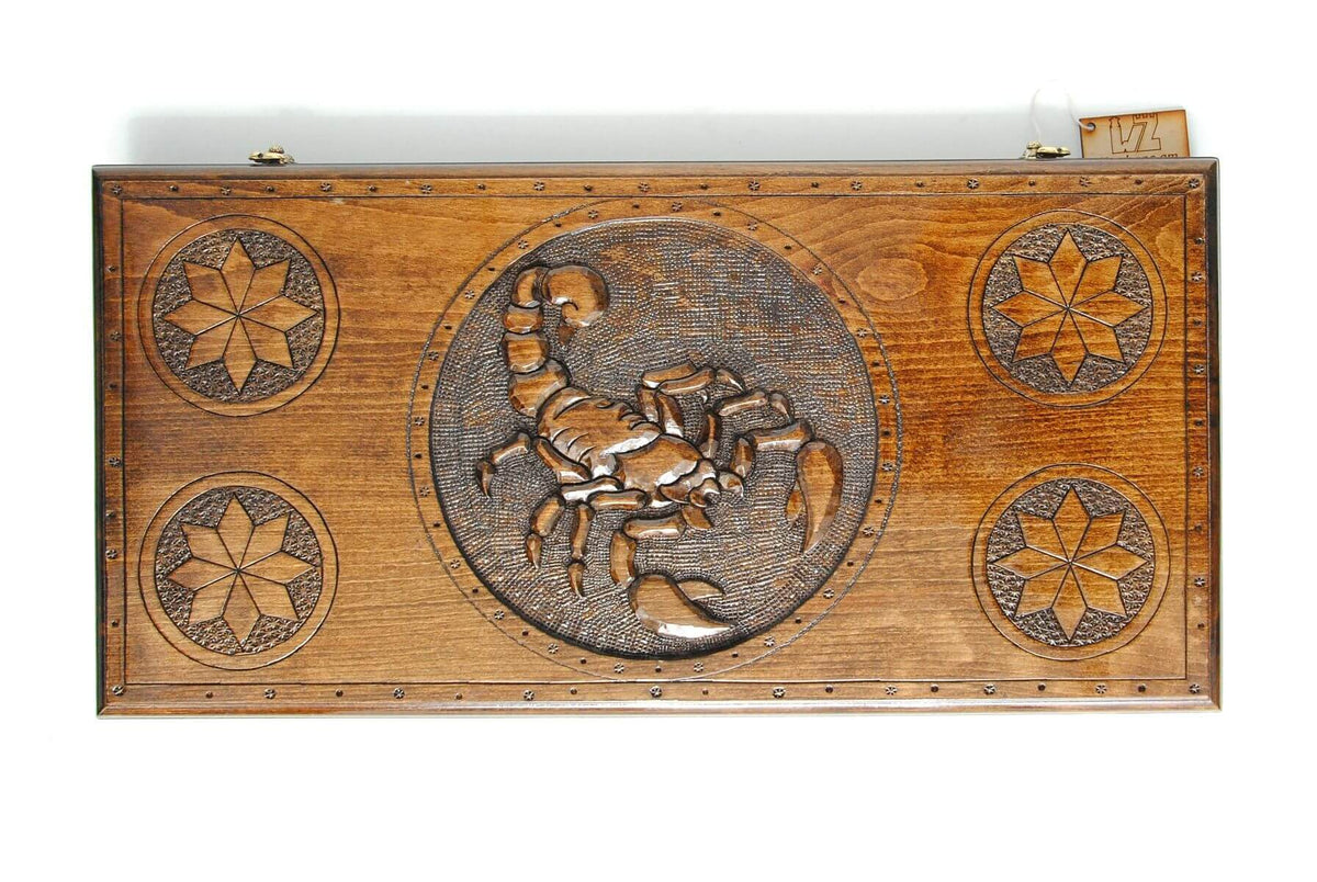 Plateau de Backgammon Scorpion en Bois