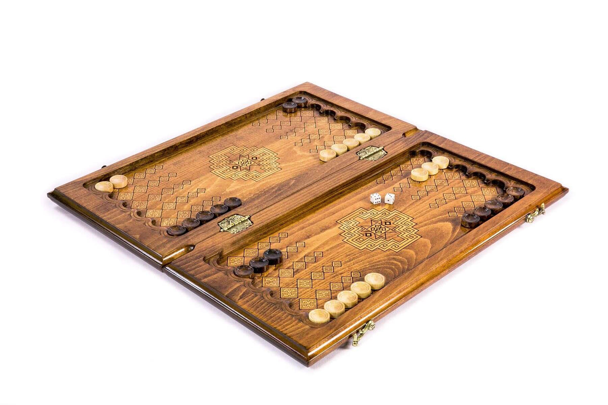 Plateau de Backgammon Tapis en Bois