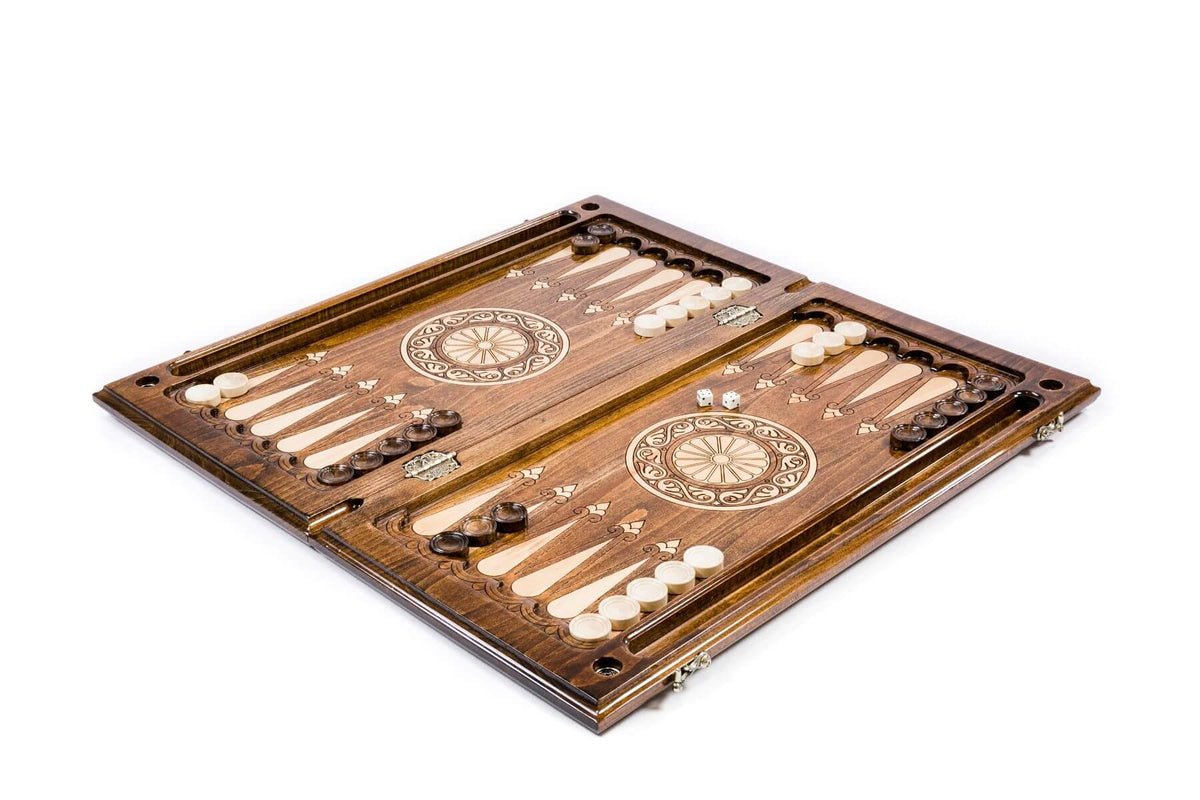 Plateau de Backgammon Temple de Garni Pions Noirs