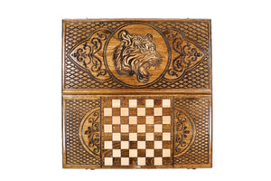 Plateau de Backgammon Tigre Damier