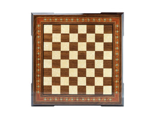 Plateau d'Échecs <br>en Bois de Noyer