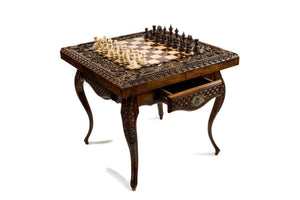 Table d'Echecs de Luxe en Bois de Hêtre