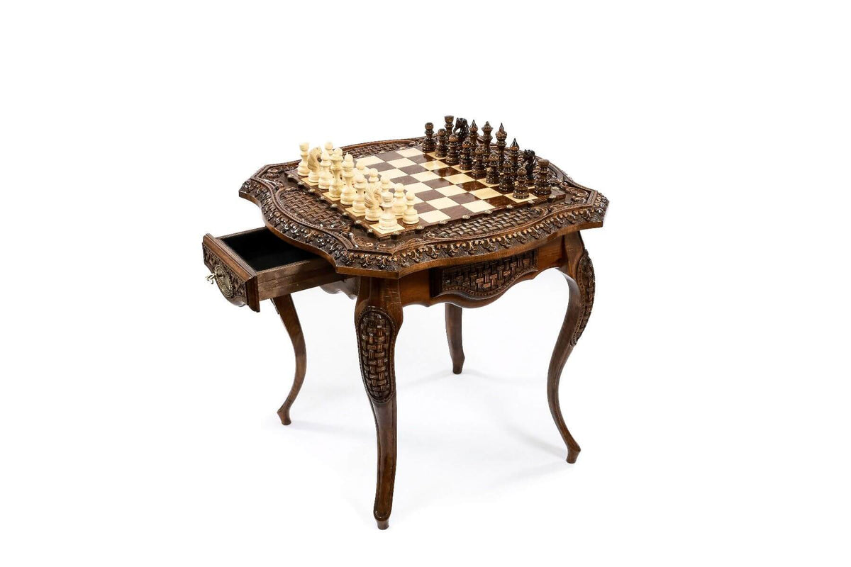Table Echiquier en Bois de Hêtre