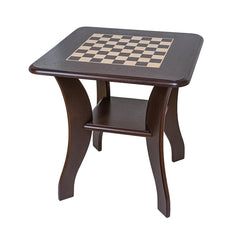 Table Jeu d'échecs Design <br>en Bois d'Acajou Teinté